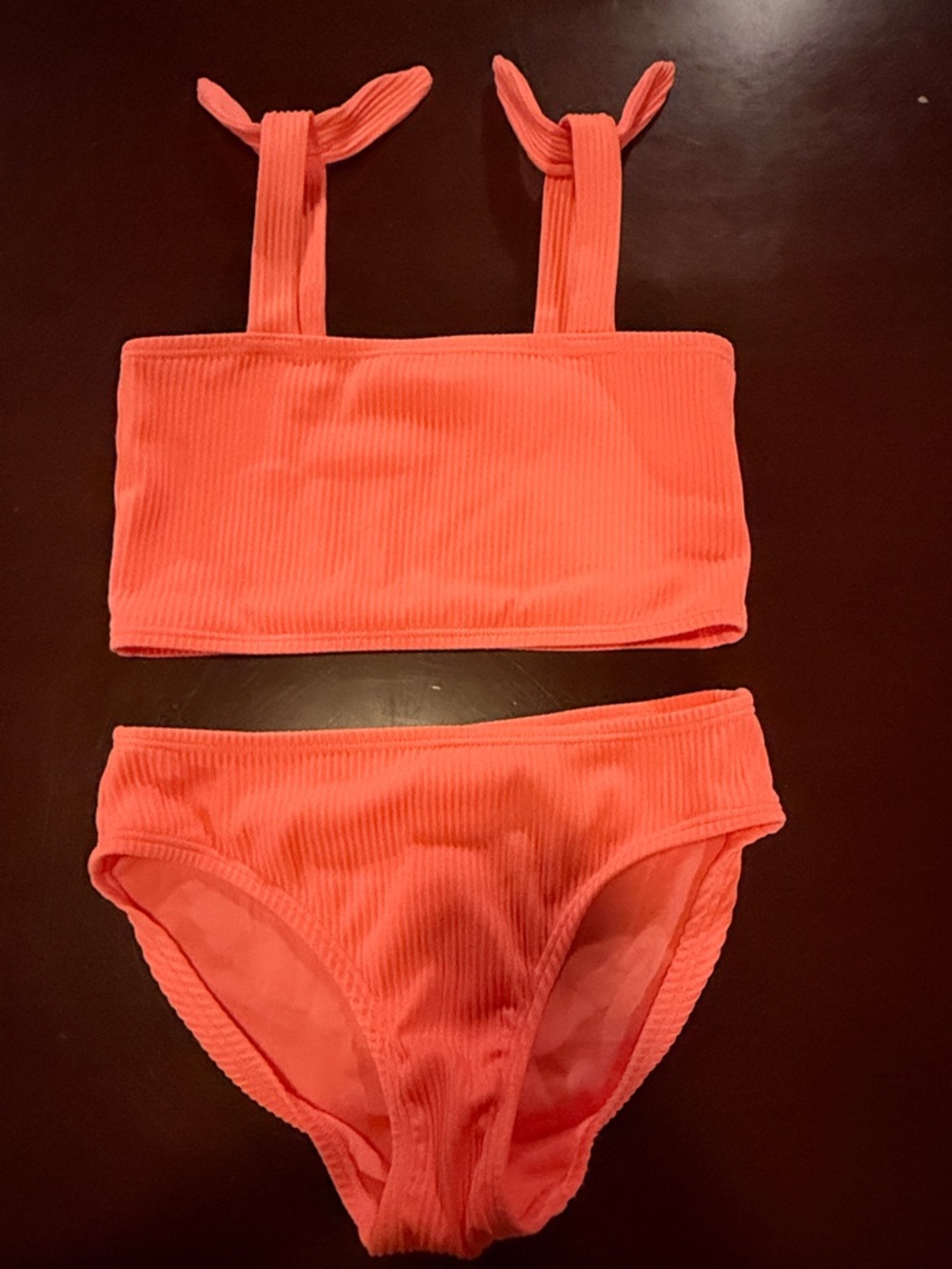 EUC GAP Kids Size Medium Girls Ribbed Bikini Set in Neon Orange